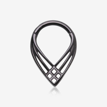Blackline Triple Cross Weave Clicker Hoop Ring